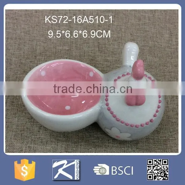 Wholesale Ceramic Decal Rooster Shaped Egg Holders Stand Cups photo-5