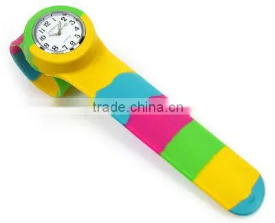 Fashion Rainbow Silicone Slap Sport Quartz Watch For Gifts With Size Customized photo-2