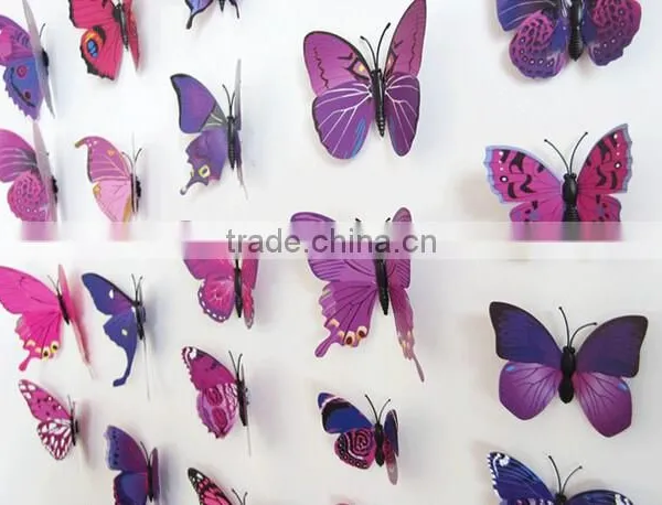 12pcs 3D PVC Butterflies DIY Butterfly Art Decal Home Decor Wall Mural Stickers photo-4