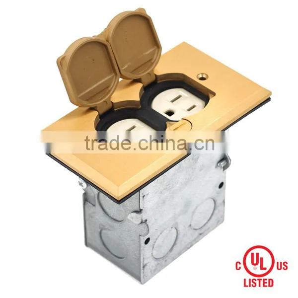 UL CUL Listed Brass Nickel-plated Electrical Outlets Floor Box photo-2