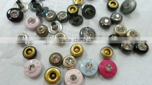 Metal Rivets With Crystal for Garment