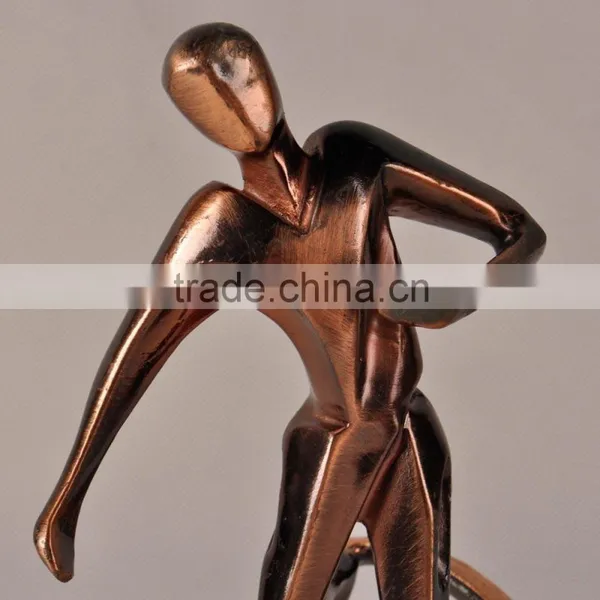 Graceful Man Playing Football Resin Statue