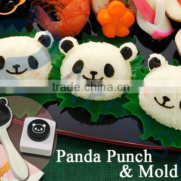kitchen decoration tools kids toy gift seaweed rice ball cookers maker bento lunch box utensile panda punch & rice ball mold