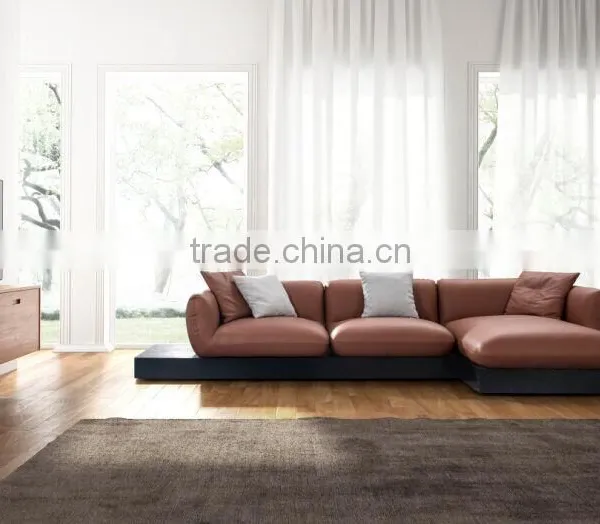 Office Furniture Black Leather Classic Sofa Set 2636