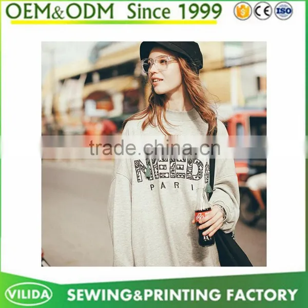 Factory in China OEM Custom Autumn Women Fashion 100% Cotton Long Hoodies Dress photo-6