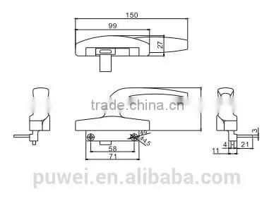 Aluminum Window Parts External Opening Window Lock Handle Casement Window Lock Handle photo-2