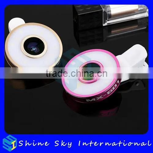 Universal 3 in 1 Smartphone Camera Wide Angle/Marco/Fisheye Lens With Selfie Light photo-4