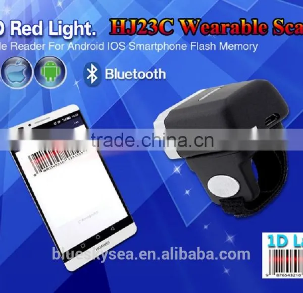 Portable Bluetooth Barcode Scanner Bar Code Reader CCD Long Scan Wearable For PC