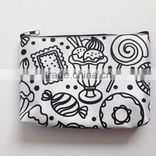 DIY Drawing Small Size Stylish Cheap Personalized Cosmetic Bag- Women's Bag photo-5