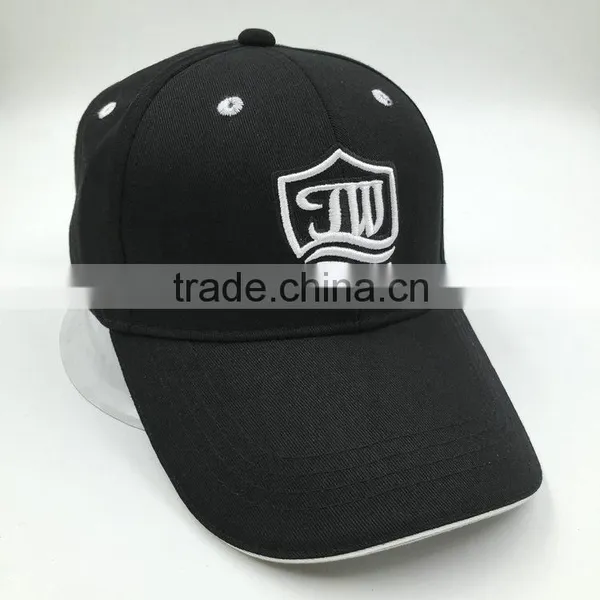 Custom Design 6 Panel Embroidered Black Cotton Baseball Cap photo-3