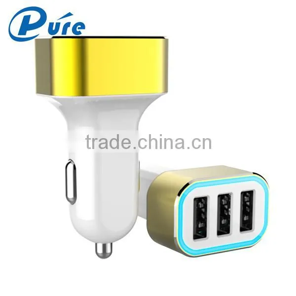 Factory New Product Promotional Multicolor 3 Port Usb Car Charger With LED Light Indication photo-6