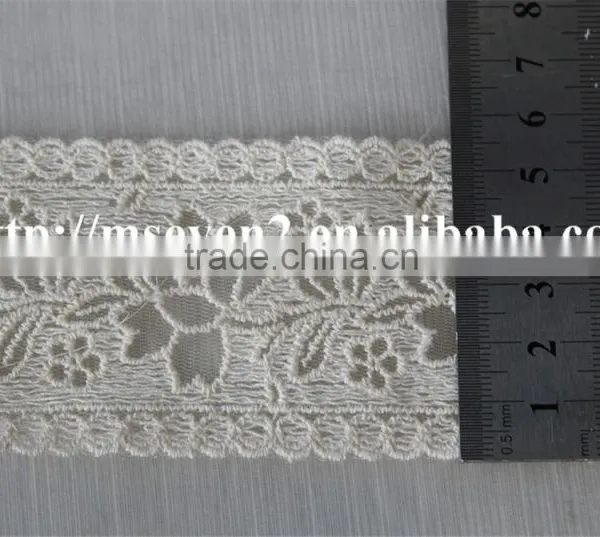 Lastest Product Flower Natural Tulle Cotton Lace in 5.5cm for Wholesale photo-6