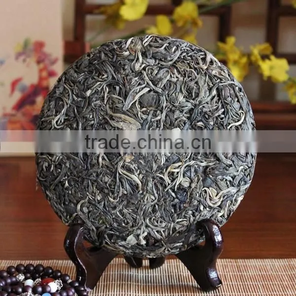 Dropship Tea,2014 Spring From LaoMan'E Village Old Arber Raw Puer Tea,Sheng Puer Tea,Herbal Super Slimming Tea photo-2