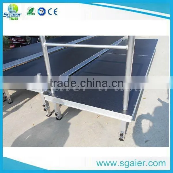 Black Stage Railing Aluminum Handrail Concert Portable Stage Install photo-3