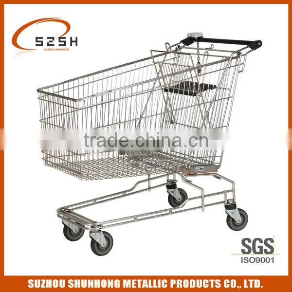 Four Wheels Trolley for Supermarket With Kid Seat photo-4
