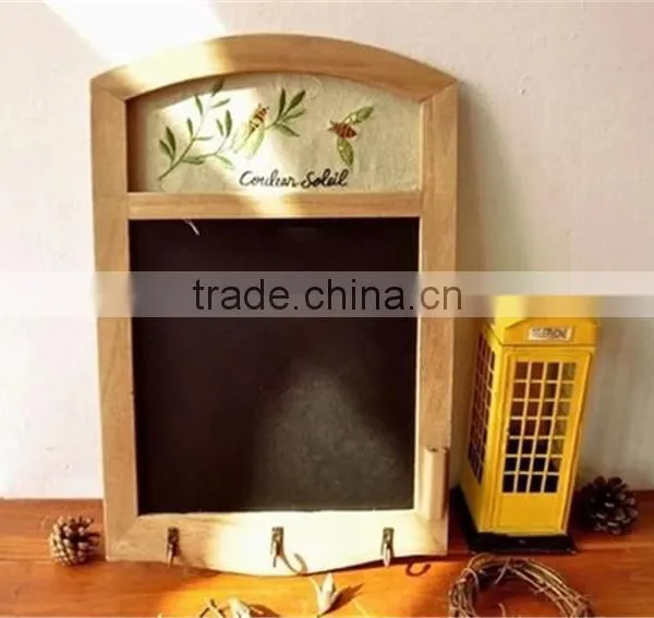 Antique Blackboard With Hangers Shop Signs Message Writing Chalkboard With Embroidery Cafe Wall Decoration 26*39cm photo-2