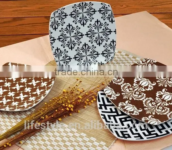 Square Shape Porcelain Plate,Ceramic Plates Wih Decal photo-6