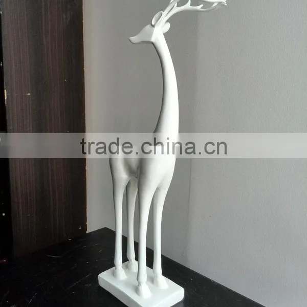 Resin White Reindeer Statue photo-3