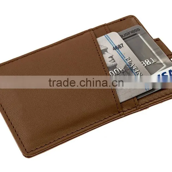 RFID Blocking Genuine Slim Leather Wallet Credit Card Case Sleeve Card Holder With Painted Edges photo-5