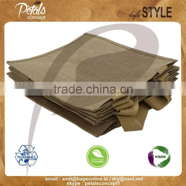 2017 Designer PP Laminated Jute Tote Bag With Web Handle Set of Three Bag photo-3