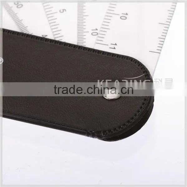 Kearing 6pcs/set Plastic Transplant Not Removable Fan Shape Scale Ruler Inside Leather Sheath For Engineering Measuring# 8500-6 photo-5