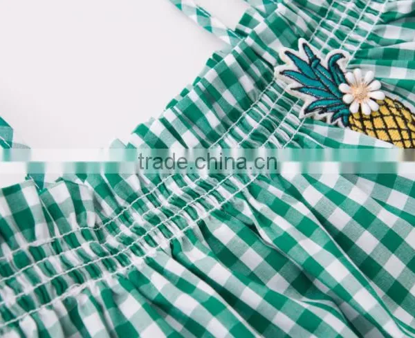 Wholesale Summer Girls New Design Stylish Check Blouse in 2017 photo-4