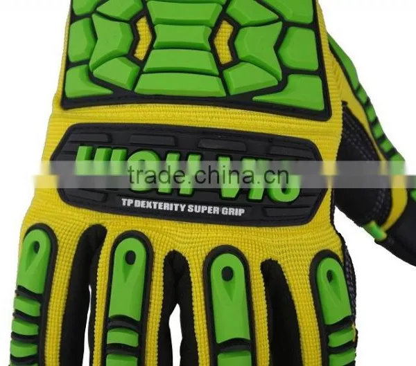 EN388 4131 Smart Phont Available Silicone Printed Anti Slip Drilling Impact Protection Safety Glvoes photo-3