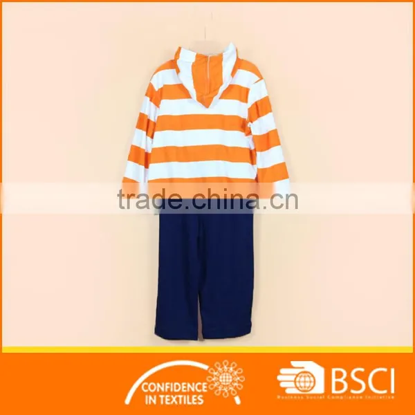 Long Sleeve Striped Printed 2pcs Kids Sports Cloth Set photo-2