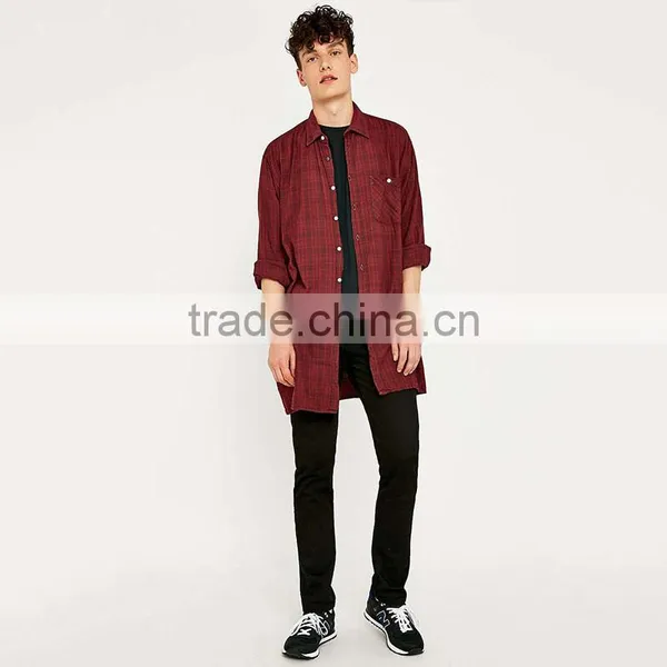 Italian Style Extra Long Sleeve Checked Shirts Famous Brand Shirts for Men photo-2