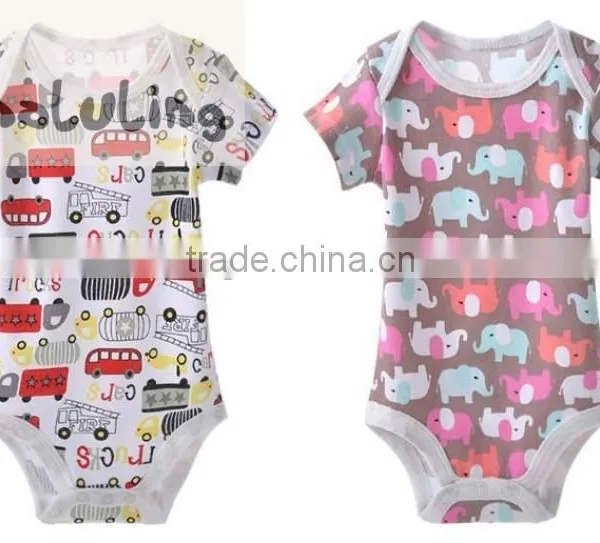 2015 Top Fashion Unisex 100% Cotton Wholesale Baby Bodysuits Newborn Baby Clothing ,Infant Rompers photo-3