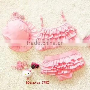 Swimsuit Baby Summer Biniki Solid Color Ruffle Design Bulk Buy From China Yiwu photo-3