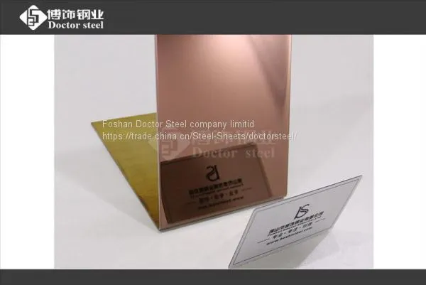 Supply 304 Coffee Red Mirror Decorative Stainless Steel Sheet photo-2