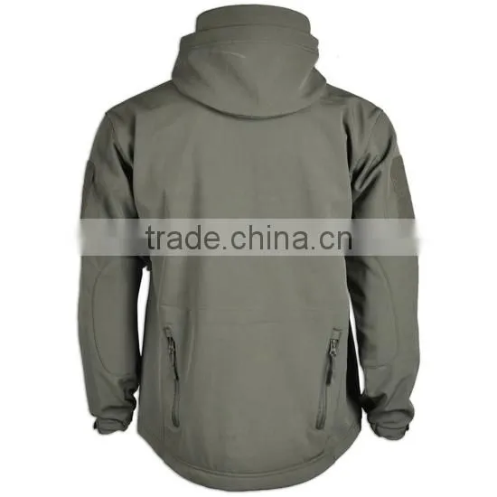 Custom Winter Fashion Baseball Collar Custom Plain Black Men Soft Shell Jacket photo-3