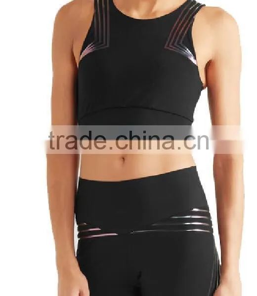 Wholesale Women Sports Stretch Bra/Vest Fitness Gym Running Yoga Athletic Training Top+bottom Suit photo-2
