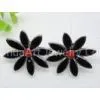 Beautiful Women\'s Black Flower Stainless Steel Stud Earrings for Anniversary