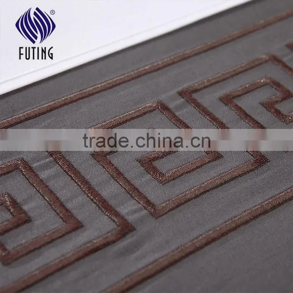 Wholesale 4pcs Embroidered Bed Linen 100% Cotton White Bedding Set Hotel Bed Sheet Set photo-4