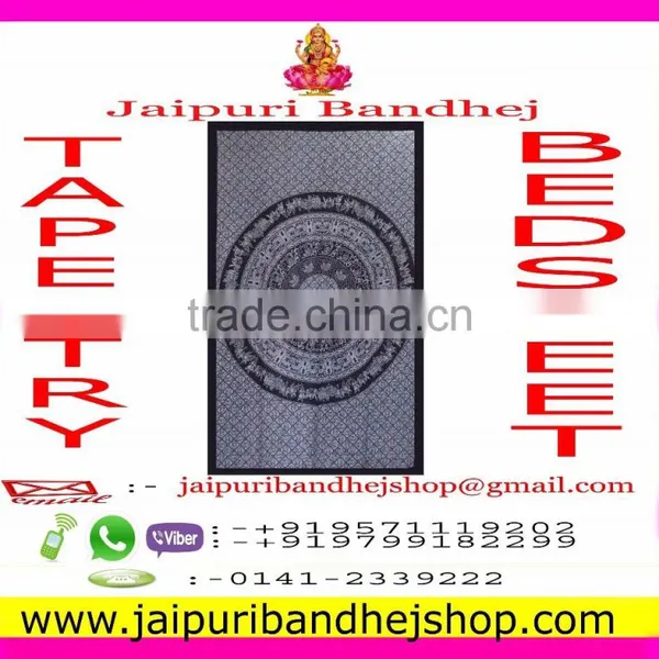Rajasthani Printed Mandala Cotton Elephant Tapestry photo-2