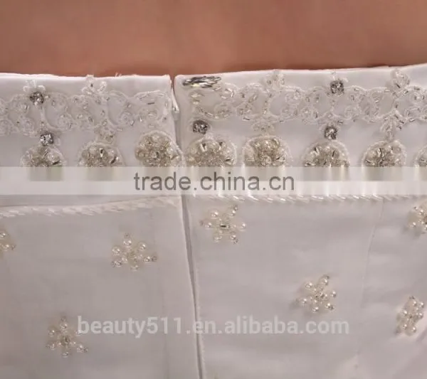 A-Line Strapless Long Trailing Bead And Ruffle Wedding Dress Bridal Gown AS00101 photo-4
