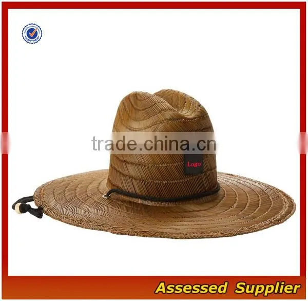 Australia Fedora Straw Surf Hat With Band and Adjustable Lanyard Lifeguards Straw Hat With Lining to Protect photo-3