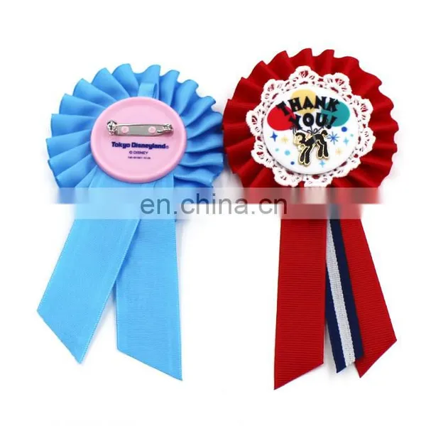 Custom Handmade Satin Rosette Award Ribbon With Safety Pin photo-3