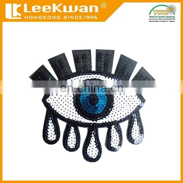 Eyes Sequin Embroidered Applique With Adhesive Backing for Hat photo-4