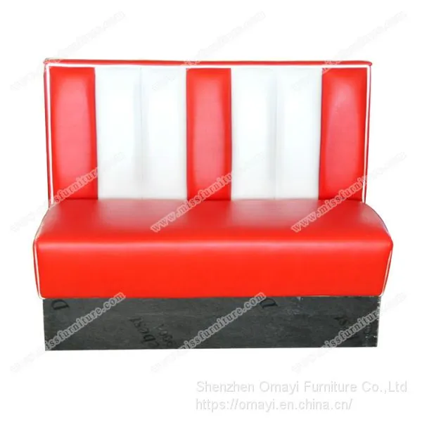 American 1950s Retro Diner Booth Sofa, Colorful Stripe Leather Diner Booth Manufacturer