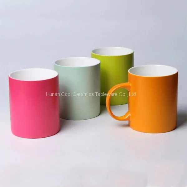 Custom Colorful Inner White Ceramic Mug Tea Cups Ceramic Travel Coffee Mugs for Sublimation photo-2