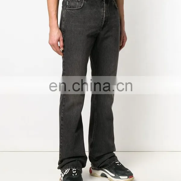 DiZNEW Custom Blank Black Boot Cut Denim Jeans For Men photo-4