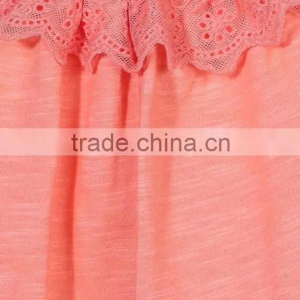 Fashion Clothing 2016 Baby Sleeveless Singlet Neck Peach Tops photo-3