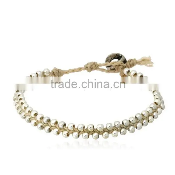 2015 New Fashion Multilayer Woven Bracelet With Copper Beads photo-2