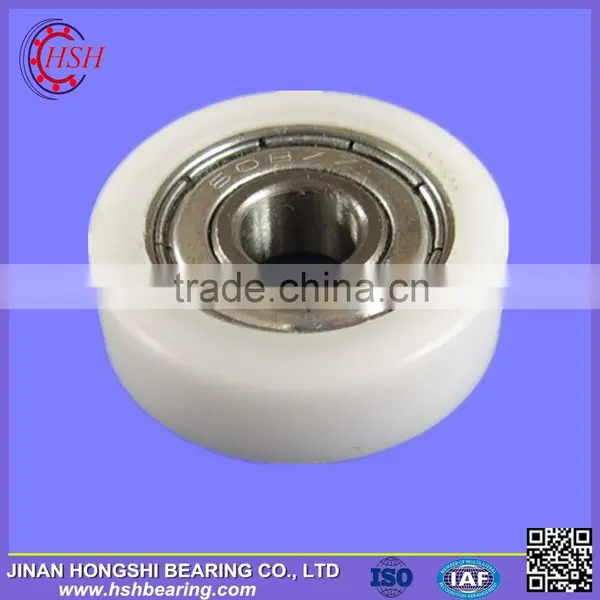China Nylon Small Deep Groove Ball Bearings Roller Plastic Pulley Wheels with Bearings for Door Windows