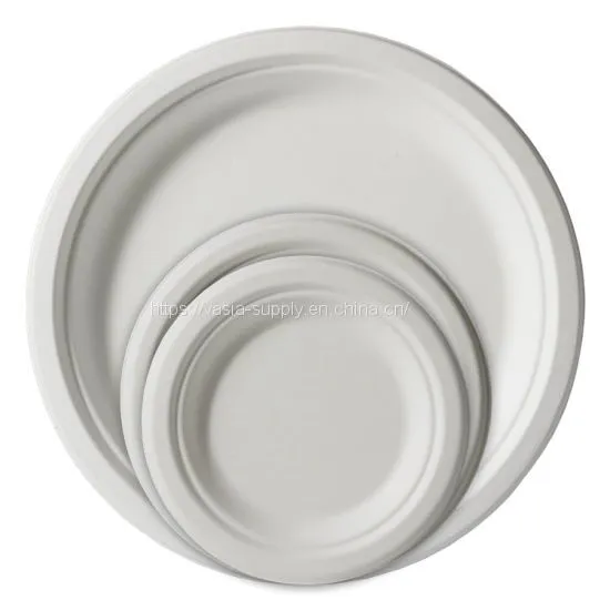 23cm 9 inch Bagasse products china eco friendly sugarcane pulp disposable mini dishes compostable plates wholesale