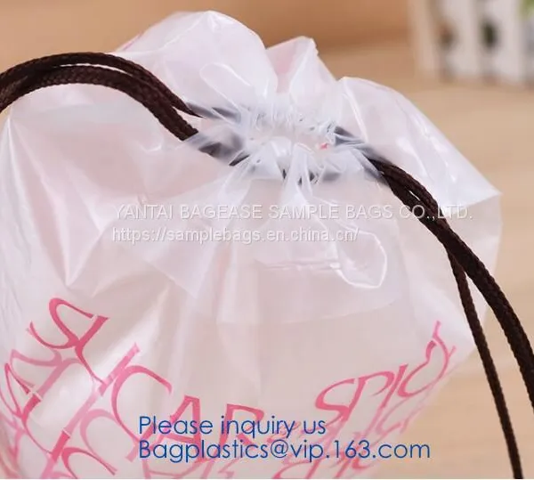 Drawstring Bag - PVC Drawstring Backpack With Mesh Side Pockets for School, Music Festivals, Sporting Events, Trav photo-3