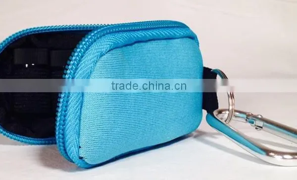 Custom Blue Canvas Essential Oil Key Chain Case Bag, Professional Neoprene Essential Oil Key Chain Travel Case Holder photo-3